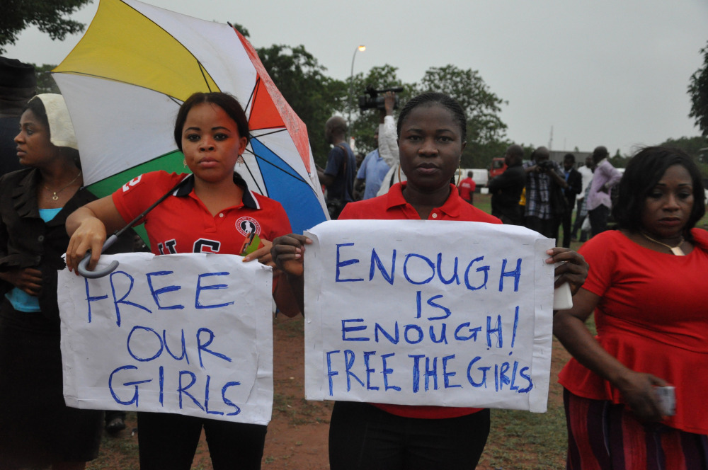 Women urge the Nigerian government Wednesday to rescue kidnapped schoolgirls in Abuja. The Boko Haram terrorist network is demanding an unspecified ransom.
