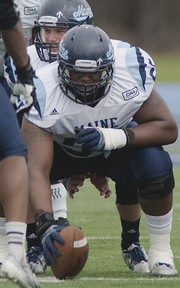 Center Bruce Johnson, a junior, will be the anchor of a revamped offensive line for the University of Maine next season.