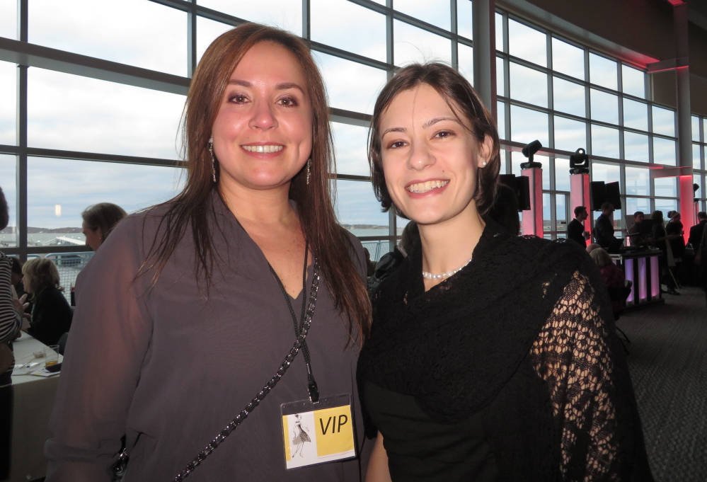 Bianca Monteiro of Cape Elizabeth and Rebecca Dreher of Portland supporting veterans through the Goodwill Little Black Dress Event