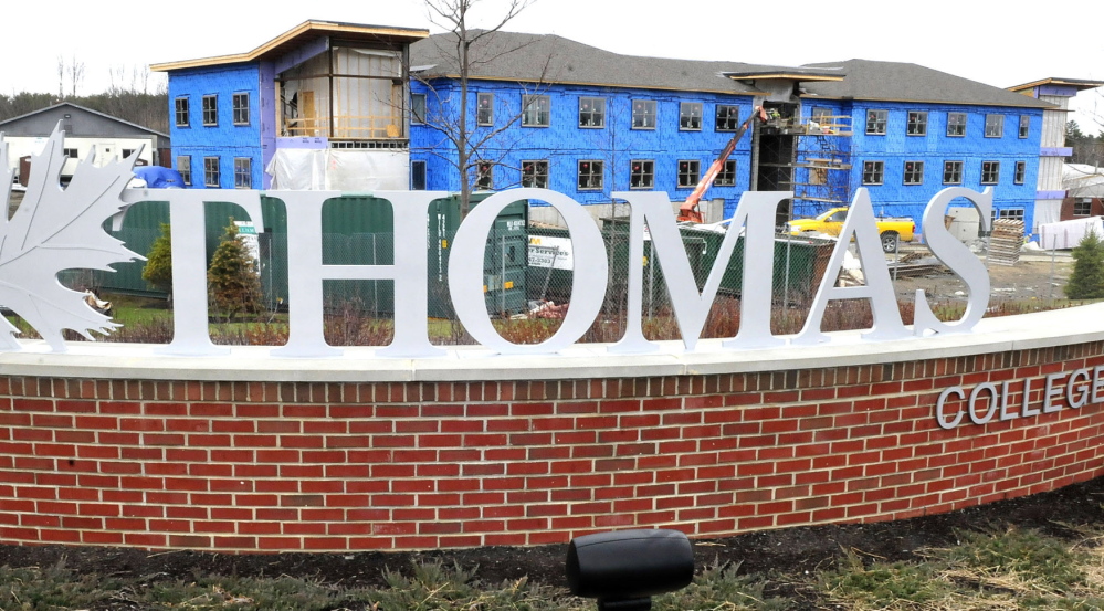 A new residential hall is under construction at Thomas College in Waterville.