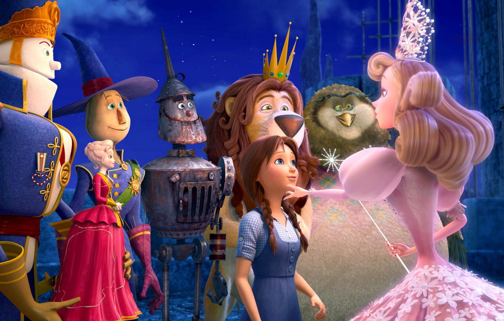 Marshal Mallow, China Princess, The Scarecrow, Tin Man, Dorothy Gale, Cowardly Lion, Wiser the Owl and Glinda from “Legends of Oz: Dorothy’s Return.”