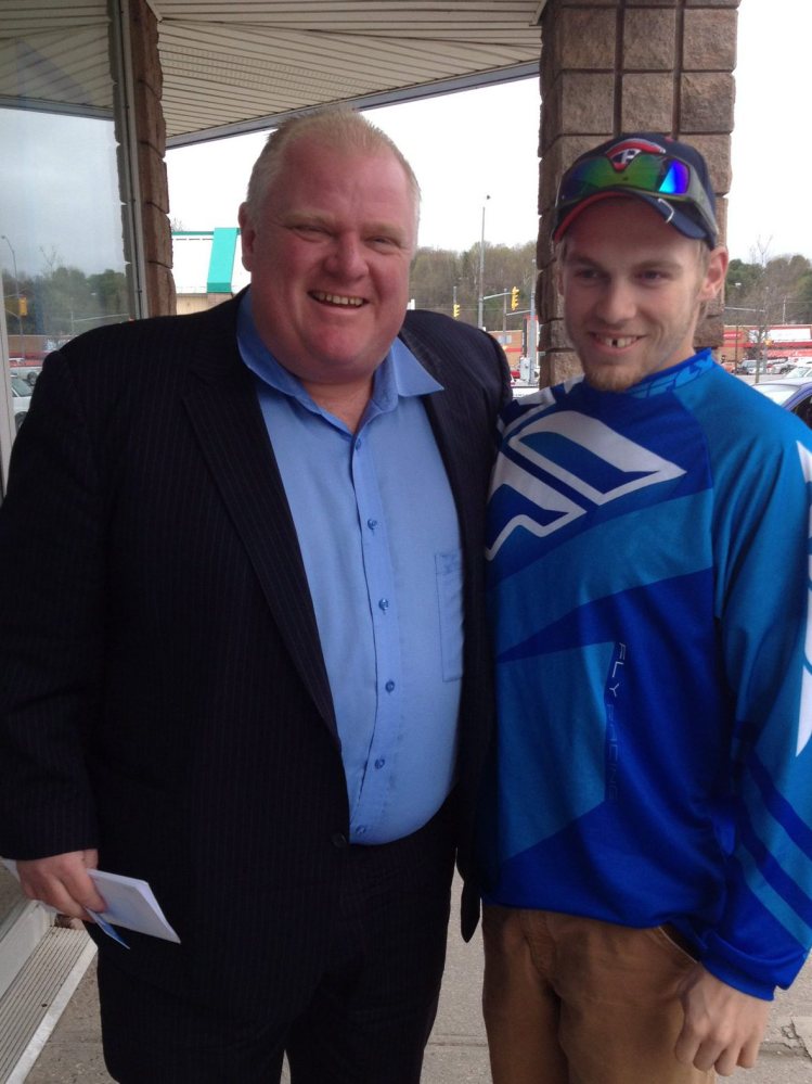 Toronto Mayor Rob Ford poses for a photo with Brody Lisle. Ford’s lawyer had no comment on his client’s progress.