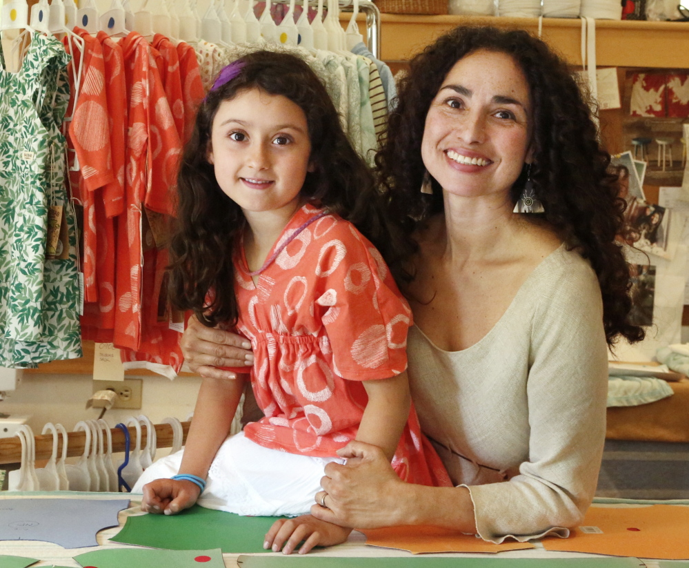 Vero Poblete-Howell was inspired to make sustainable children’s clothes after her daughter Sofia, now 7, was born. She’ll be bringing her line to the Common Ground Fair in the fall.