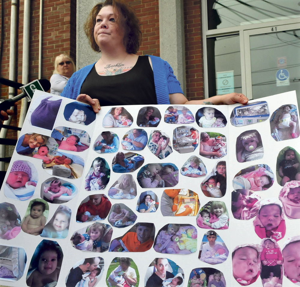 Nicole Greenaway displays a collage of photos of her daughter Brooklyn.