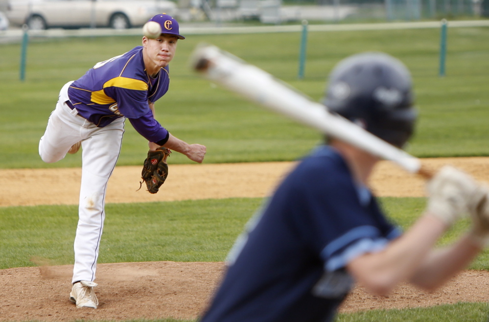 Mitchell Powers of Cheverus gave up three runs in the first three innings, but finished strong in a win over rival Westbrook in Portland on Thursday. He allowed six hits and a walk, and struck out 12.