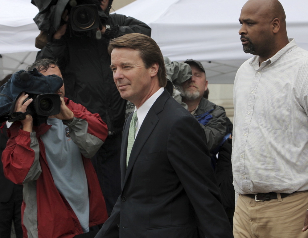 John Edwards leaves a federal courthouse in Greensboro, N.C., in May 2012. He was tried and acquitted of one of six campaign finance charges against him. Now he is practicing law with renewed enthusiasm.