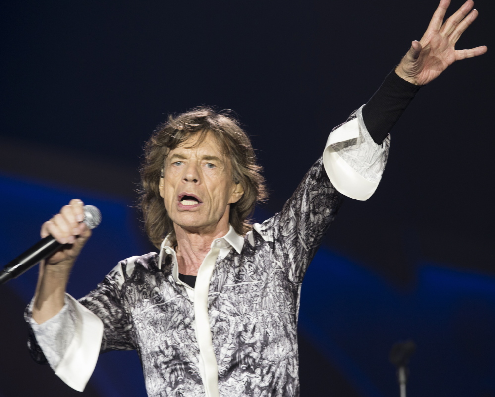 Rolling Stones frontman Mick Jagger performs during a concert in the Telenor Arena in Norway on Monday. Jagger’s girlfriend, L’Wren Scott, committed suicide in March.