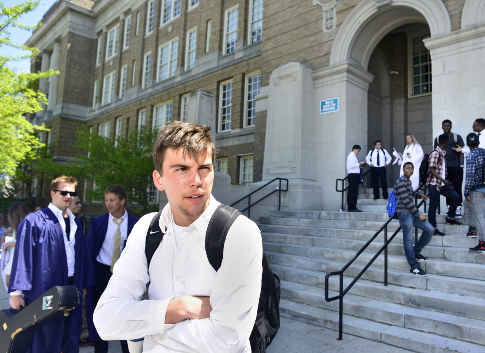 Charlie Gauvin, senior class president at Portland High, apologized for his Facebook post but wonât speak at graduation. Logan Werlinger/Staff Photographer
