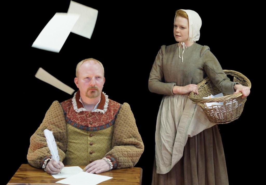 Peter Brown plays Shakespeare and Carrie Bell-Hoerth portrays Shakespeare’s daughter Judith in “Equivocation.” 