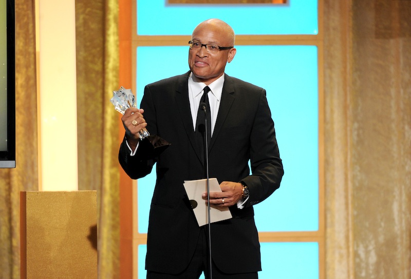 Larry Wilmore accepts the best talk show award for "The Daily Show with Jon Stewart" at the Critics' Choice Television Awards in the Beverly Hilton Hotel in June 2013 in Beverly Hills, Calif.