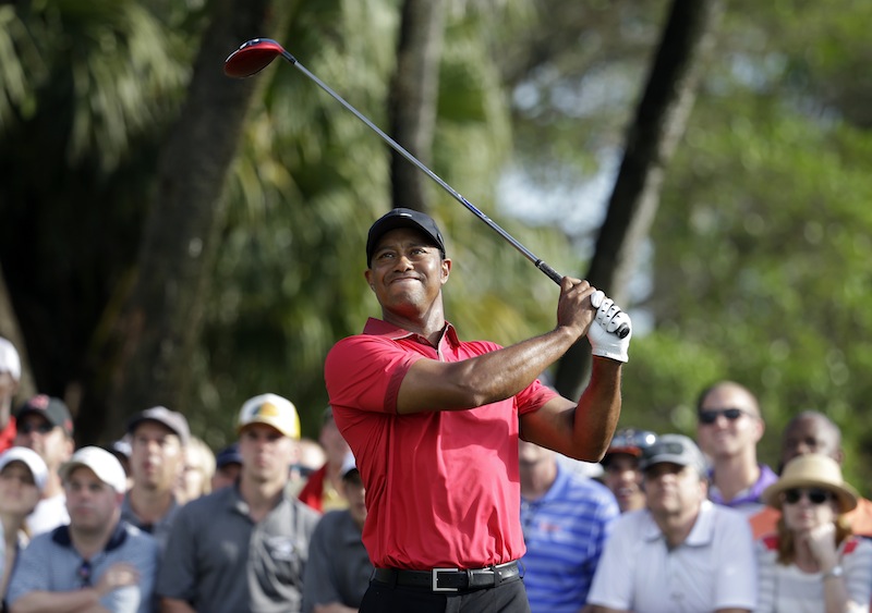 Tiger Woods grimaces after hitting a tee shot in March. In a wide-ranging blog on his website Monday, Woods – who recently had back surgery – made it sound as though he would not be ready for the U.S. Open on June 12-15. WGC-Cadillac World Golf Champiomship