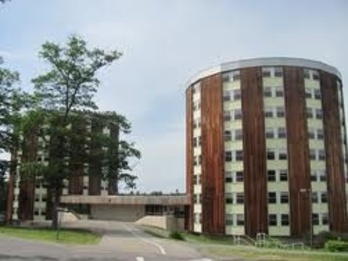 Dickey Wood's two eight-story halls were built in 1970.