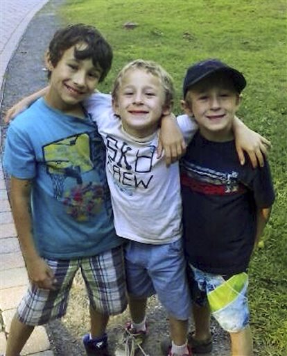This undated family photo released by the Vernon, Conn., Police Department shows Ryan, Dylan and Brandan Lewis, who were subjects of an Amber Alert search on Tuesday.