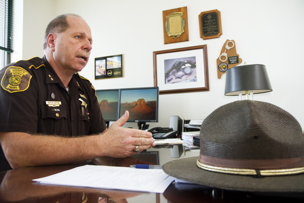 PORTLAND, ME - MAY 21: Cumberland County Sheriff Kevin Joyce answers questions about his re election bid in his Cumberland County Sheriffs office on Wednesday, May 21, 2014.  (Photo by Carl D. Walsh/Staff Photographer)