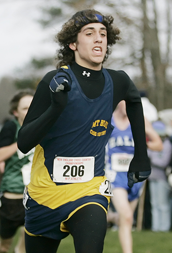 Kelton Cullenberg of Mt. Blue competes in the New England high school cross country championships at Twin Brook Recreation Area in Cumberland in 2007. 2007 Telegram File Photo/Derek Davis