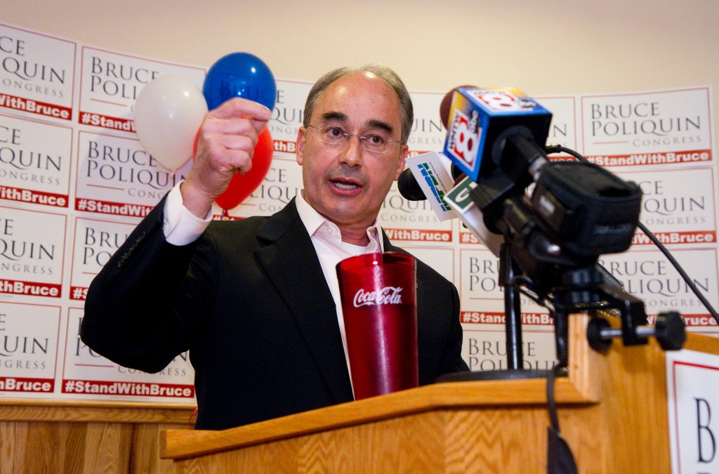 Bruce Poliquin makes his victory speech at Dysarts Broadway in Bangor. Carl D. Walsh/Staff Photographer