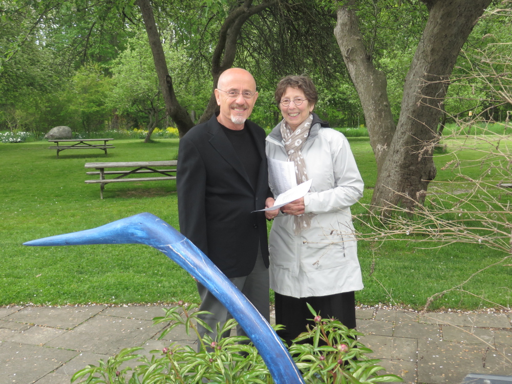 Sculpture collectors Dick Hallstein and Marilyn Bronzi of Yarmouth.