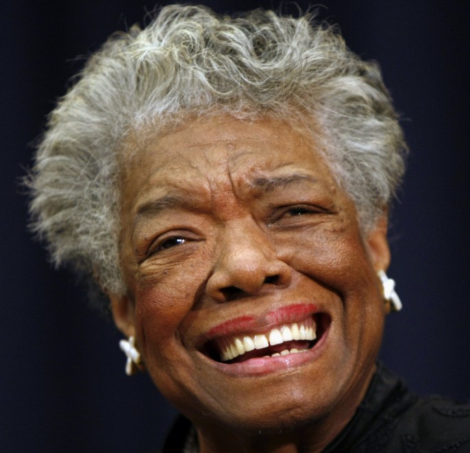 The Associated Press This Nov. 21, 2008 file photo shows poet Maya Angelou smiling in Washington. First lady Michelle Obama and others plan to gather to pay tribute to African-American poet and playwright Maya Angelou at a memorial service Saturday, June 7, 2014 at the university in North Carolina where Angelou taught for more than 30 years.