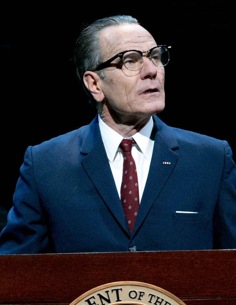 The Associated Press Bryan Cranston portrays President Lyndon B. Johnson during a performance of “All the Way,” for which he won a best actor Tony Award on Sunday in New York.