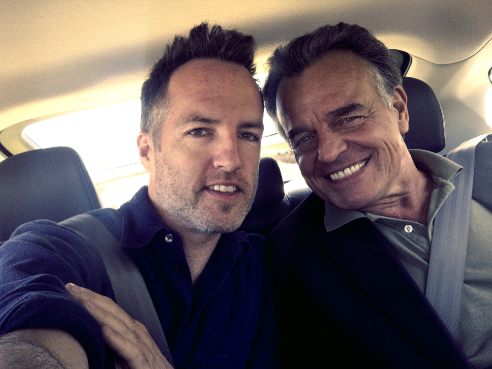 Kyle Rankin with veteran actor Ray Wise, who is in Rankin’s new Maine-made film “Night of the Living Deb.”

Courtesy photo 