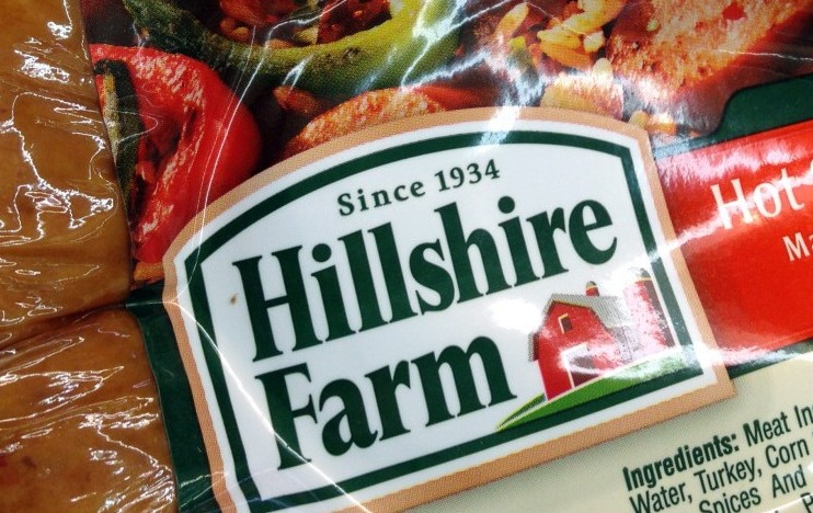 Hillshire Farm packaged sausage is displayed in a supermarket Monday. Tyson Foods Inc. has won a bidding war for Hillshire Brands. The Associated Press 