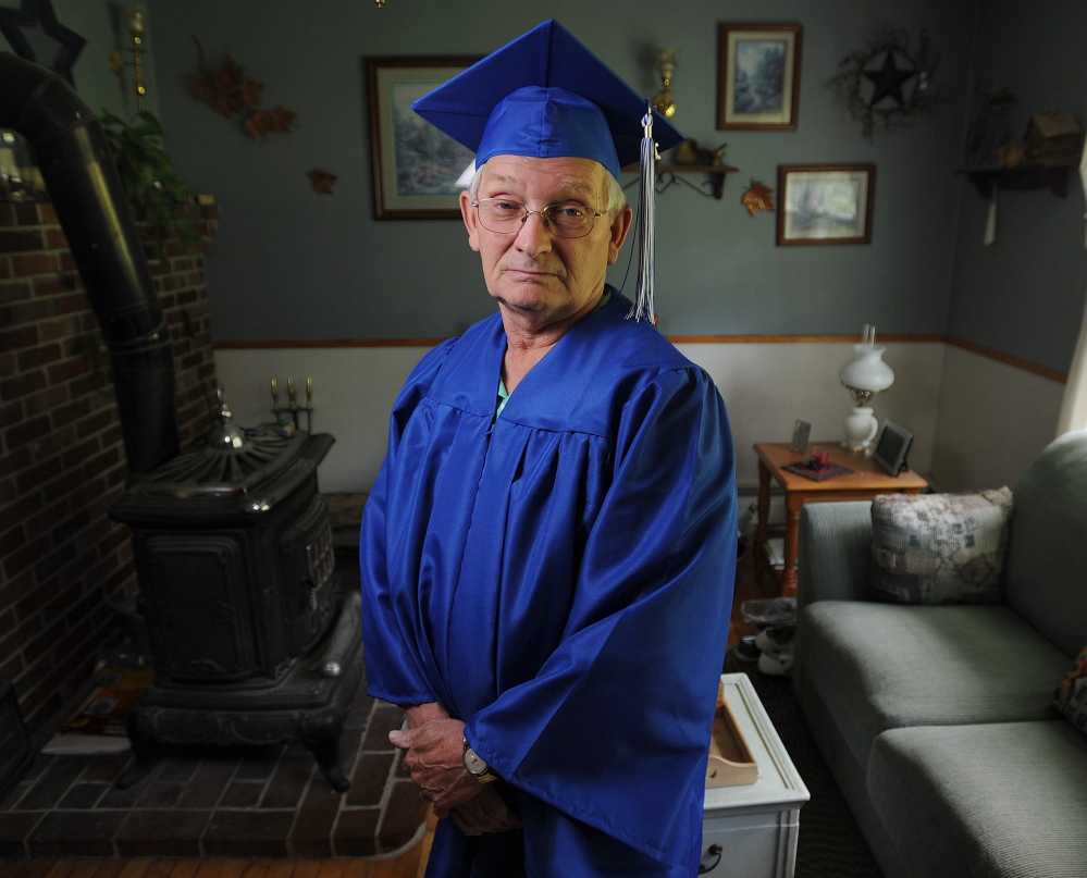 Rick Soule, 72, will receive a high school diploma that was 50 years in the making on Wednesday. Michael G. Seamans/Morning Sentinel 