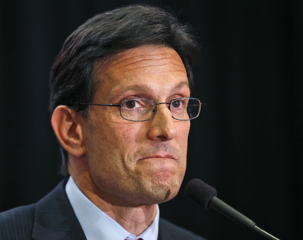 The Associated Press/Steve Helber House Majority Leader Eric Cantor, R-Va., delivers a concession speech in Richmond, Va., Tuesday, June 10, 2014. Cantor lost in the GOP primary to tea party candidate Dave Brat.
