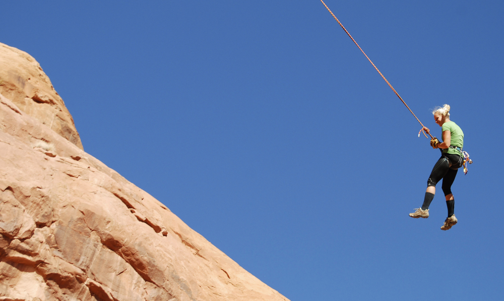 Corona Arch is popular for daredevil rope-swinging. Federal officials are considering outlawing the stunt.