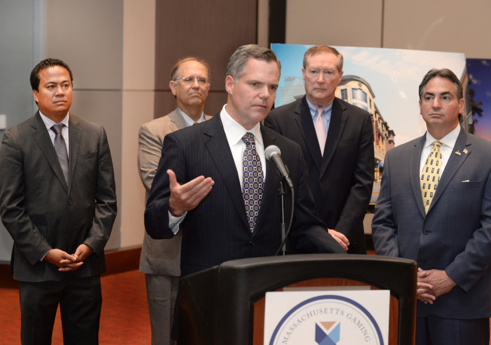 James  Murren,  Chairman and CEO of  MGM Resorts speaks during a news conference following the signing by the Massachusetts Gaming Commission for the first casino license at the MassMutual Center in Springfield, Mass., Friday, June 13, 2014.