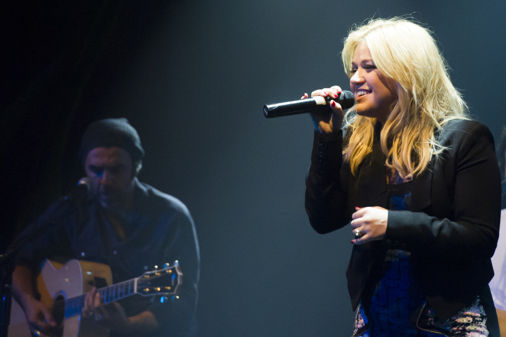 Kelly Clarkson, shown performing in October 2013, performs at Green Mountain Coffee’s “Great Coffee, Good Vibes, Choose Fair Trade” campaign concert in New York. The Grammy winner announced the birth of her daughter in on Saturday on Twitter