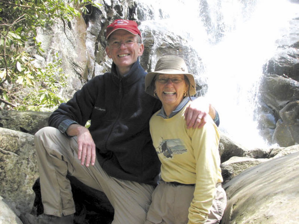 Geraldine Largay and husband George are pictured at the Ramsey Cascades in Great Smoky Mountains National Park in this photograph posted to Geraldine Largay’s Facebook profile in April 2013.