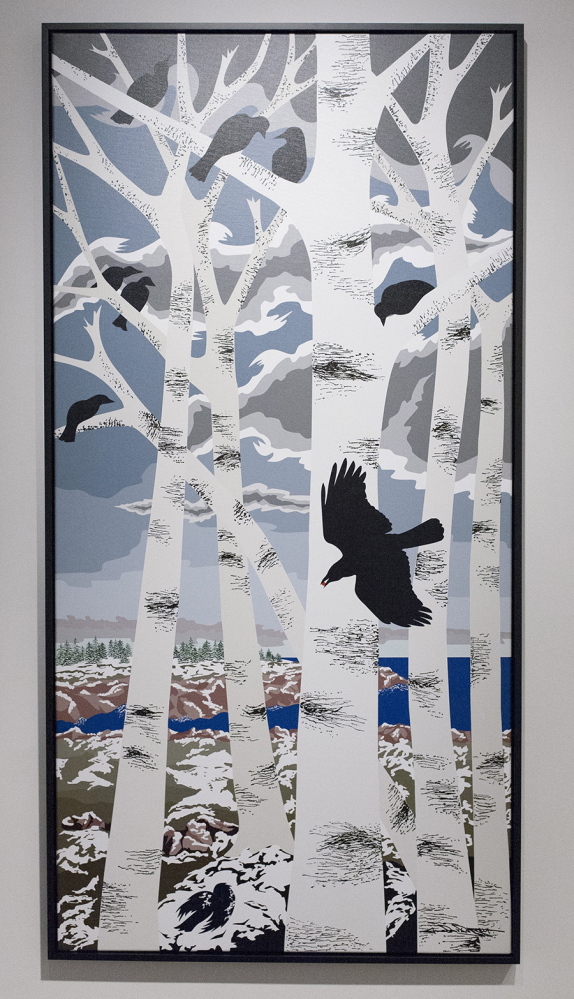 Jane Davis Doggett’s “White Birches/Black Crows.” Courtesy photo