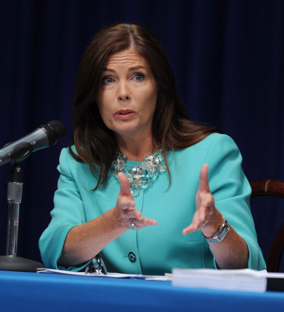 Pennsylvania state Attorney General Kathleen Kane fields questions from the media at a news conference following the release of the results of a probe into the Jerry Sandusky child molestation investigation, Monday.