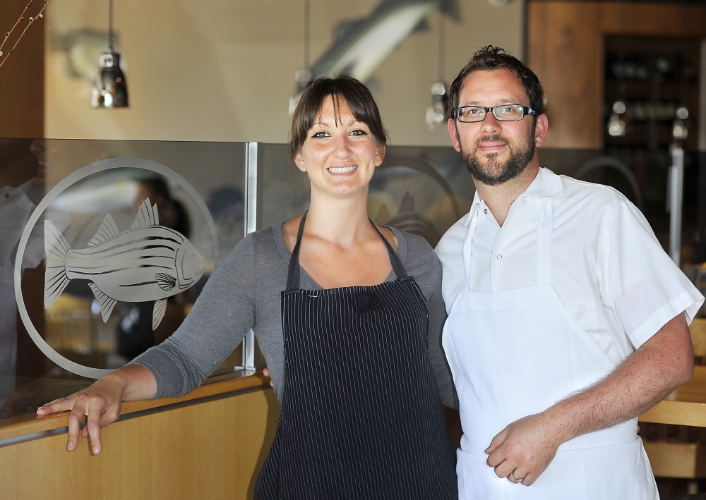 Chef David Connolly and his wife, pastry chef Francesca Connolly, at the Old Port Sea Grill and Raw Bar.