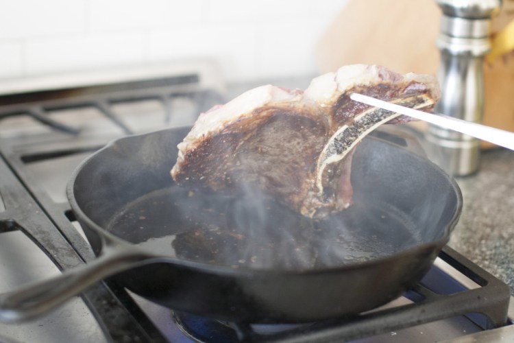 When pan-searing a steak, certain small steps – heating the pan properly, patting the meat dry before putting it in the pan – help ensure success.
