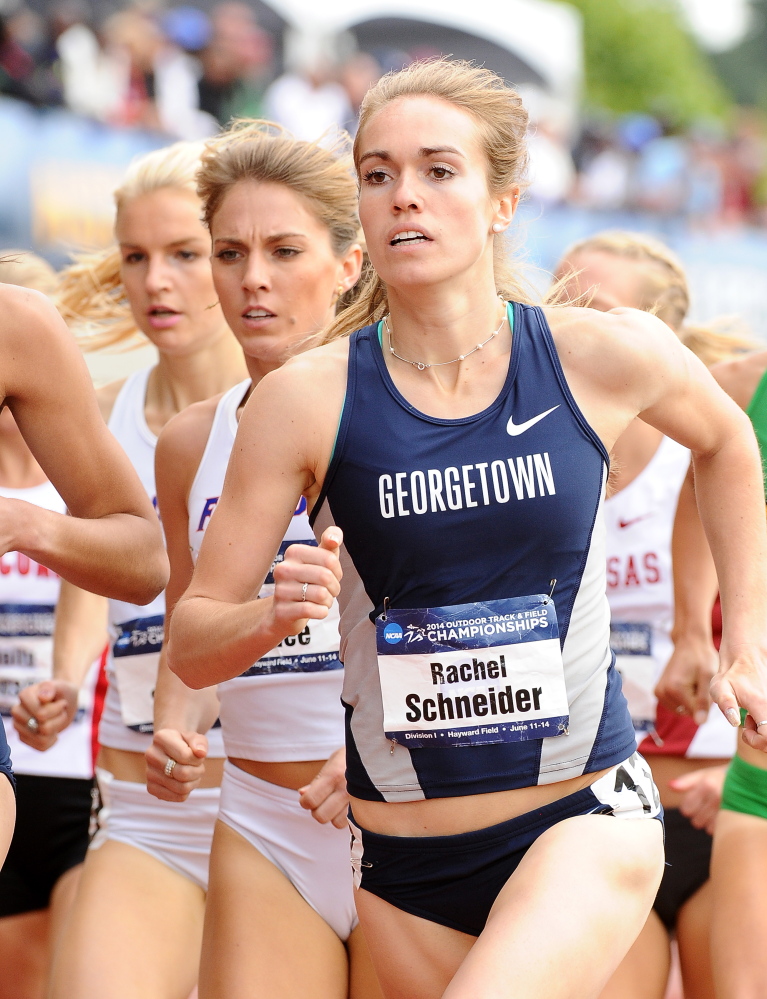 Rachel Schneider of Sanford is looking forward to being able to focus more on running after finishing her collegiate career at Georgetown as an eight-time All-American.