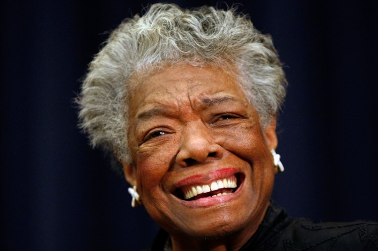 This Nov. 21, 2008 file photo shows poet Maya Angelou smiling in Washington. The Associated Press