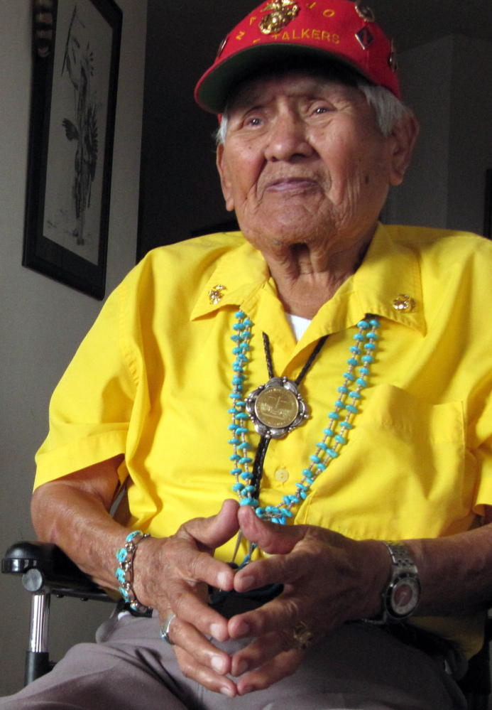 Chester Nez loved to tell about his time as a Navajo Code Talker. He died Wednesday of kidney failure at his home in Albuquerque. He was 93. 2009 File Photo/The Associated Press