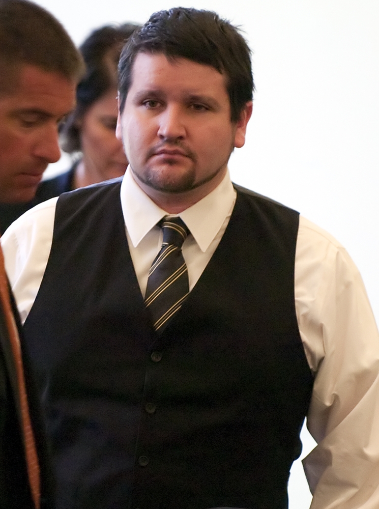 The Associated Press Seth Mazzaglia leaves Strafford Superior Court in Dover, New Hampshire, on Monday. Mazzaglia is on trial for allegedly killing University of New Hampshire student Elizabeth Marriott in his Dover apartment on Oct. 9, 2012.
