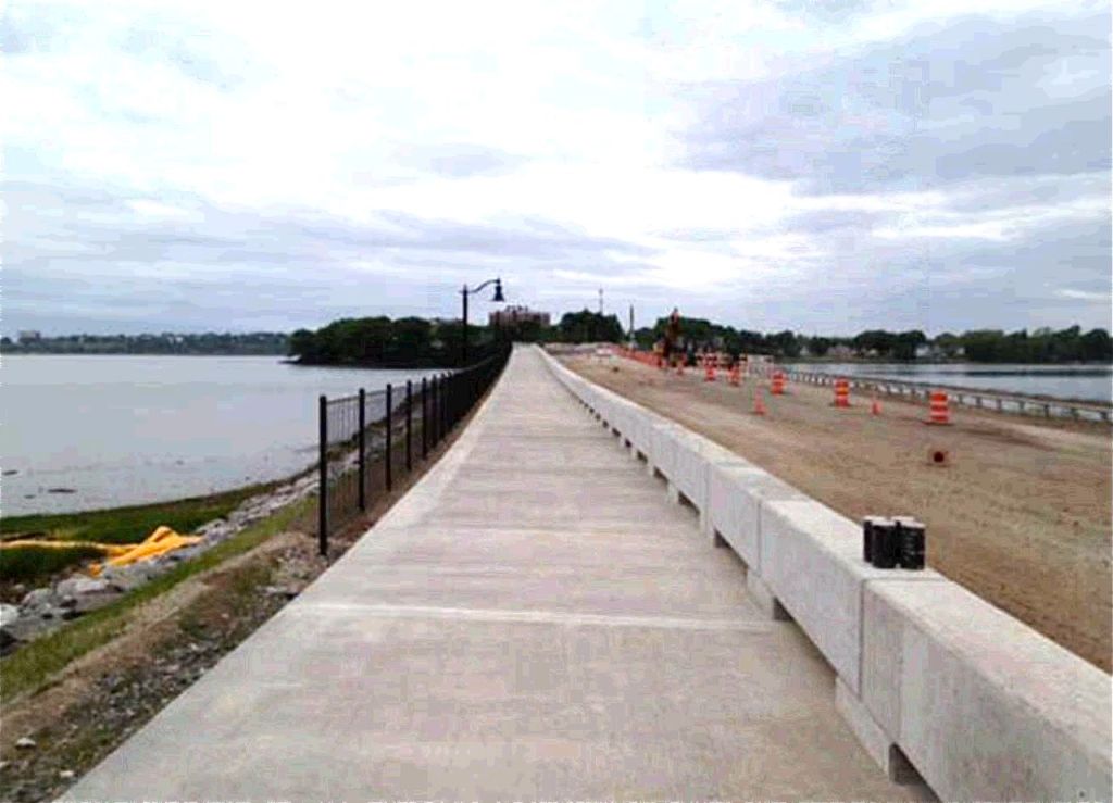 View of the Martin's Point Bridge shows the multi-use path. The bridge opened to vehicle traffic Thursday afternoon.
