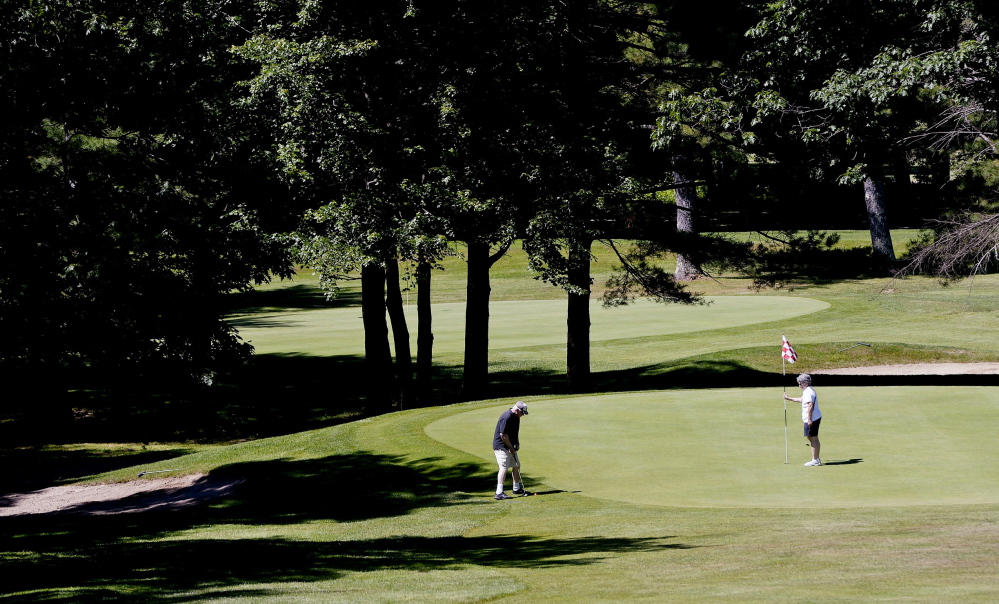 The seventh hole at Dutch Elm, along with the eighth, is one of the back-to-back par 3s on the front side. There also are back-to-back par 3s on the 11th and 12th holes.