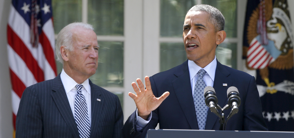 President Obama, right, with Vice President Joe Biden, speaks about immigration reform on Monday in the Rose Garden at the White House in Washington. The president says he wants to “fix as much of our immigration system as we can.”