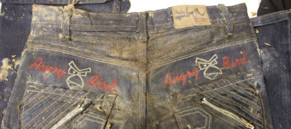 Officials released a photo of the ‘Angry Birds’ jeans worn by 11-year-old Gilberto Francisco Ramos Juarez, whose decomposed body was found in South Texas in early June.