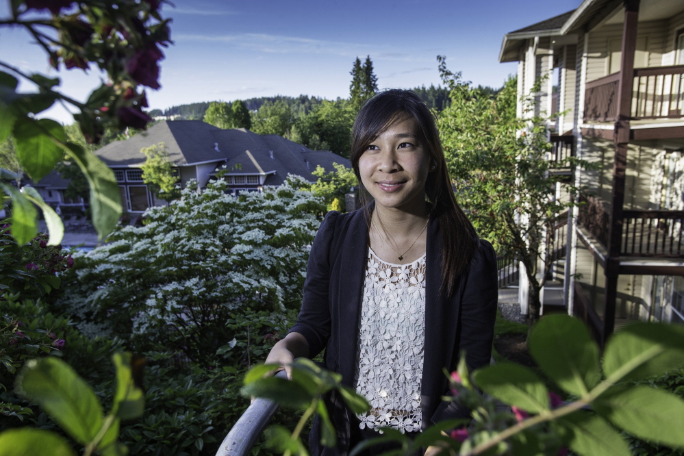 Microsoft intern Lauren Kuan is enjoying the perks of a good summer job with good benefits, including transit, entertainment, and this subsidized apartment in Bothell, Wash.