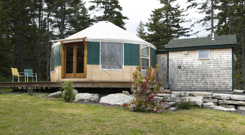 The exterior of the yurt in Tenants Harbor. Gregory Rec/Staff Photographer