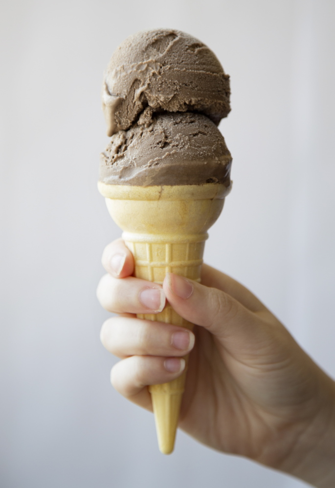 A cone of Brigadero ice cream made from Mount Desert Island Ice Cream’s recipe.