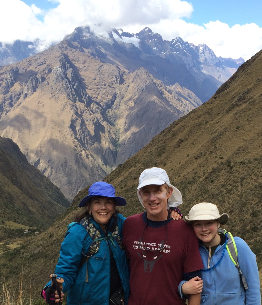 Brian Delaney on vacation earlier this summer in Peru with his wife, Kristine Hoyt, and daughter, Hana, 14.