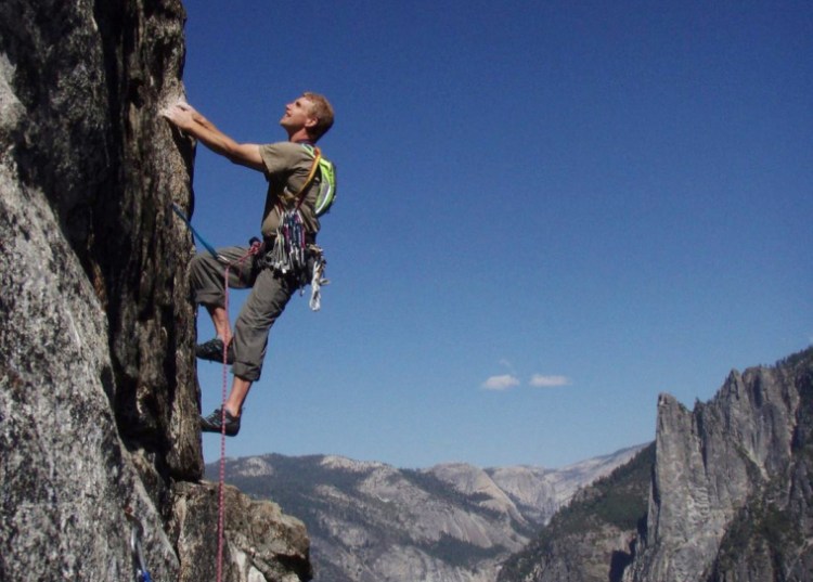 Brian Delaney climbs the East Buttress of El Capitan in Yosemite National Park last year. 