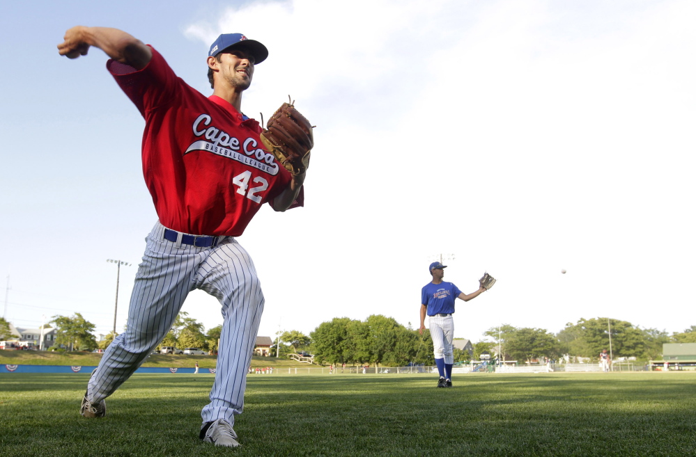 Lou Distasio of Yarmouth is working on his change-up this summer while pitching for the Chatham Anglers in the Cape Cod League. Distasio will be a junior this fall at the University of Rhode Island.