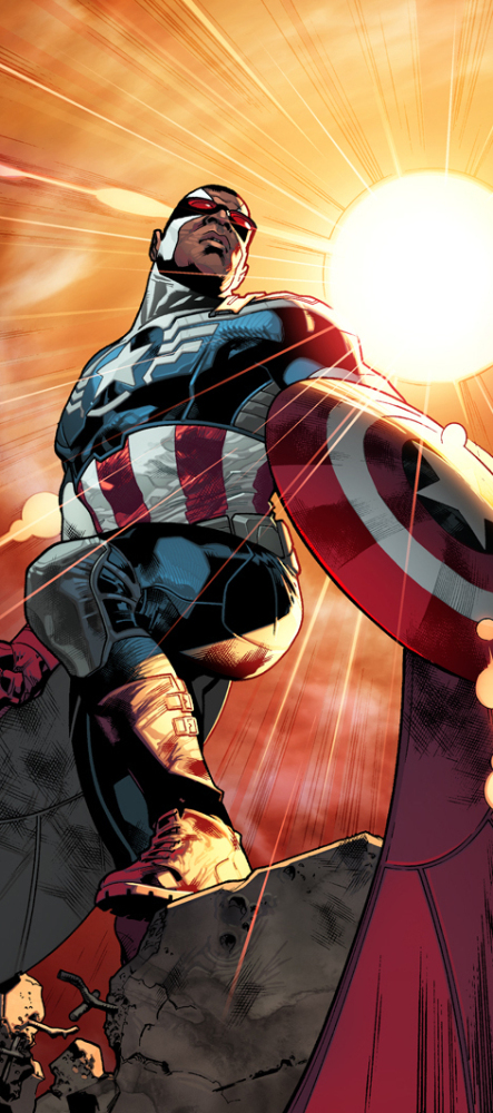 From Steve Rogers’ falling hands, the Captain America torch will pass to Sam “The Falcon” Wilson.